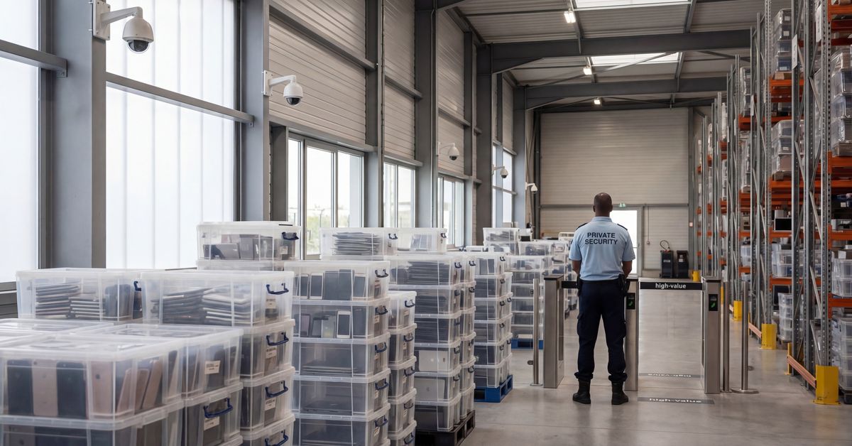 Sécurité des entrepôts de reconditionnement high-tech